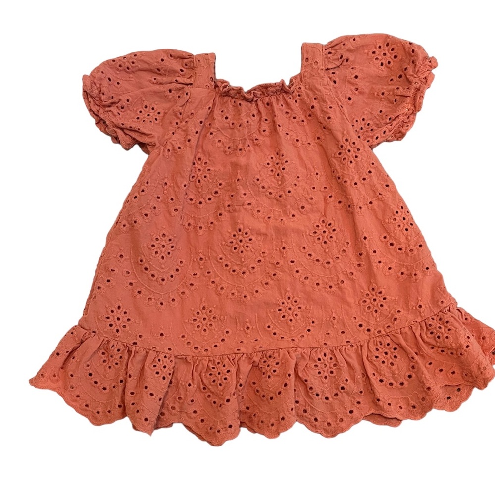 Janie and Jack Puff Sleeve Eyelet Dress EUC